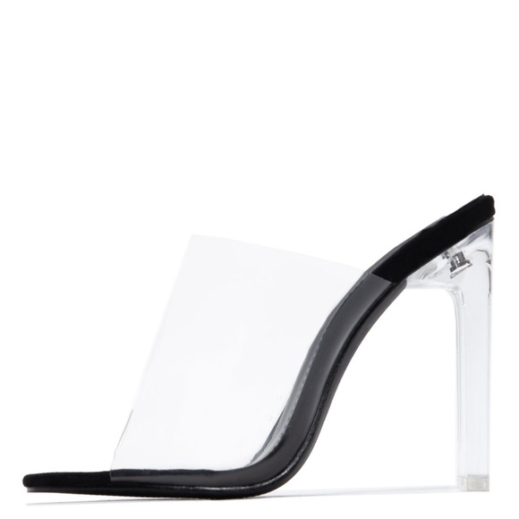 NEW🔥 Transparent Open Toe Clear Heel Slide Sandal - Picture 3 of 6